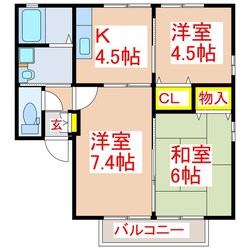 サンヒルズ姶良　Ｂ棟の物件間取画像